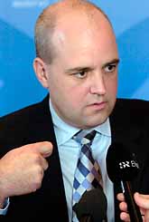 Fredrik Reinfeldt från moderaterna har varit med om att ta fram de borgerliga partiernas förslag till budget. Foto: Mark Earthy/Pressens Bild