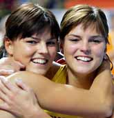 Systrarna Kallur är bäst i Europa, Jenny och Susanna. Foto: Nicolas Asfouri/PrB