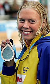 Josefin Lillhage är nöjd med sin bronsmedalj. Foto: Jack Mikrut/Pressens Bild