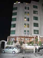 Tre stora hotell i Amman fick stora skador av bomberna. Foto: Pressens Bild