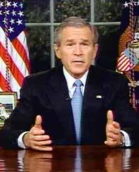 George Bush höll tal från sitt kontor i Vita Huset. Foto: Pressens Bild