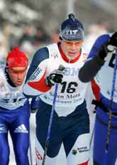 Daniel Tynell på väg mot segern i Vasaloppet. Foto: Ulf Palm/PrB