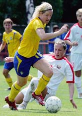 Victoria Svensson gjorde en lysande match mot Vitryssland. Foto: Pressens Bild