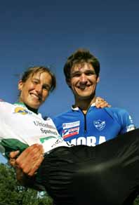 Simone Niggli och Simonas Krepsta vann O-ringen. Foto: Thommy Nyhlén/Pressens Bild 