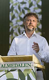 Miljöpartiets språkrör Peter Eriksson i Almedalen. Foto: Henrik Montgomery/Scanpix