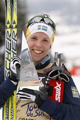 Charlotte Kalla vann Tour de Ski. Foto: Heiko Ljunge/Scanpix