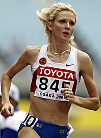 Jelena Soboleva är snabbast i världen på 800 meter. Nu är hon avstängd för dopning och får inte tävla i OS. Foto: Anja Nedringhaus/Scanpix.