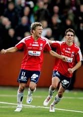 Örgryte spelar i allsvenskan i fotboll nästa år. Foto: Peter Widing/Scanpix