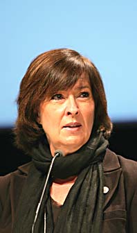 Mona Sahlin gillar inte regeringens nya planer för kärnkraften. Foto: Peter Arwadi/Scanpix