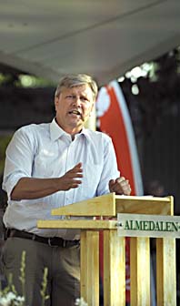 Lars Ohly talade i Almedalen. Foto: Scanpix
