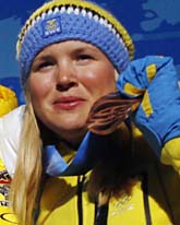 Anja Pärson gjorde en bragd och tog brons i OS. Foto: Scanpix