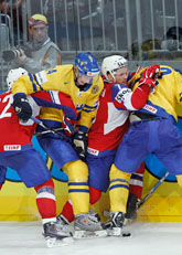 Sverige vann med 5-2 mot Norge i VM. Foto: Håkon Mosvold Larsen/Scanpix