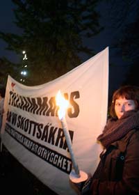 Folk i Malmö protesterade mot rasism. Foto: Drago Prulovic/Scanpix