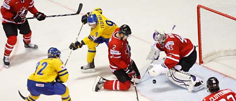 Tre Kronor förlorade matchen mot Kanada i VM. Foto: David Josek/Scanpix