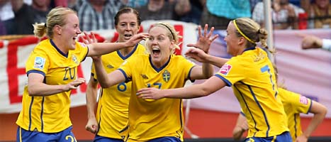 Marie Hammarström blev bronshjälte i VM-matchen mot Frankrike.
Foto: Michael Probst/Scanpix