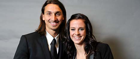 Zlatan och Lotta på fotbollsgalan. Foto: Anders Wiklund/Scanpix