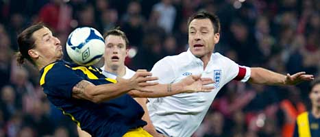 Zlatan var inte på topp i matchen mot England. Foto: Scanpix