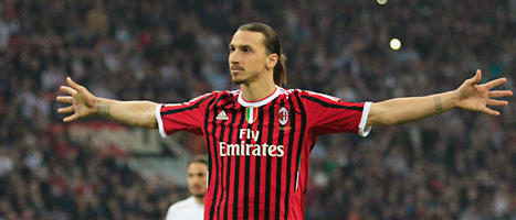 Zlatan och hans Milan möter Barcelona i Champions League, Foto: Luca Bruno/Scanpix