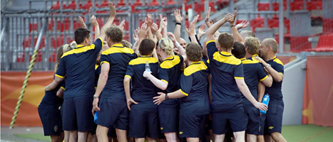 OS börjar för Sveriges fotbollsdamer. I kväll, onsdag, spelar laget mot Sydafrika. Foto: Lars Pehrsson/Scanix