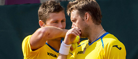 Sveriges spelare vann inte en enda match i Davis Cup mot Belgien.
Foto: Geert Vanden Wijngaert/Scanpix.