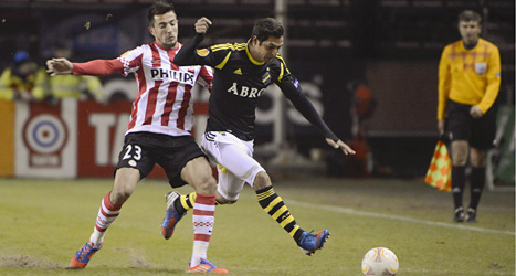 AIK vann överraskande mot storlaget PSV Eindhoven från Holland.
Foto: Jessica Gow/Scanpix.