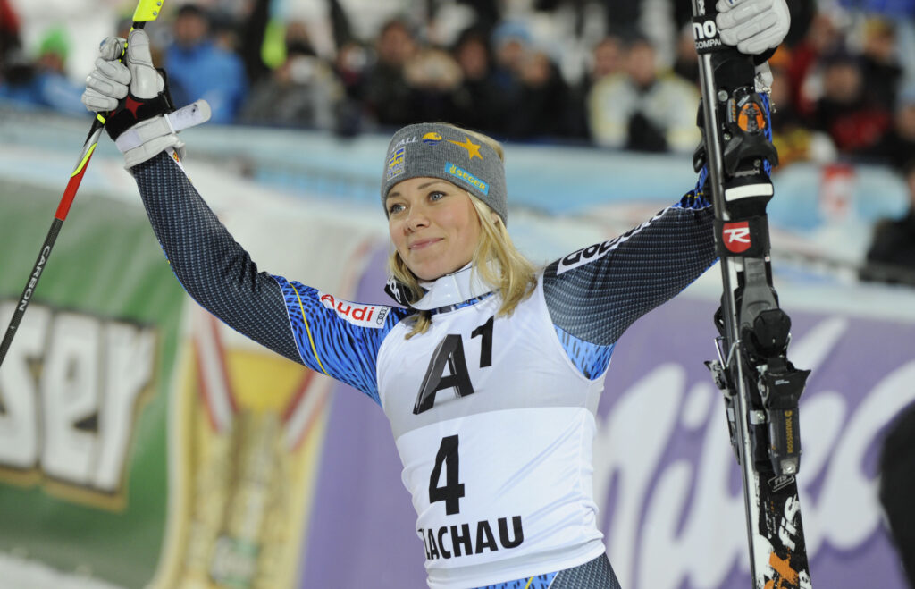 Frida Hansdotter blev tvåa igen. Foto: Giovanni Auletta/Scanpix.