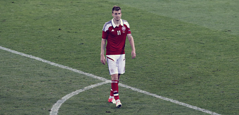 Nicklas Bendtner spelar i danska fotbollslandslaget och i den italienska klubben Juventus. Foto: Michel Probst/Scanpix.