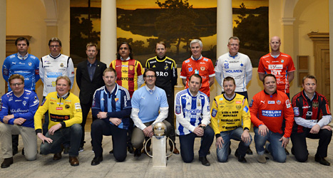 De allsvenska lagens tränare. Foto: Henrik Montgomery/Scanpix.