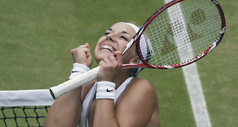 Sabine Lisicki från Tyskland har överraskat i tennistävlingen Wimbledon. 
Foto: Anja Niedringhaus/Scanpix.