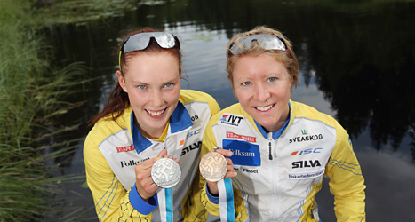 Tove Alexandersson och Lena Eliasson tog medaljer i VM.
Foto: Scanpix.