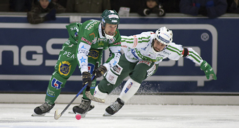 Hammarby vann mot Västerås i höstens första match i elitserien i bandy.
Foto: Peter Krüger/TT
