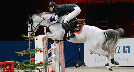 Peder Fredricson vann hoppningen i Globen. Foto: Bertil Enevåg/TT.
