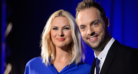 Sanna Nielsen och Robin Paulsson ska jobba ihop. Foto: Fanni Olin Dahl/TT
