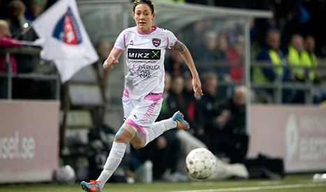 Rosengård har gått vidare i Champions League i fotboll. laget vann båda matcherna mot Hjörring från Danmark. Foto: Andreas Hillergren/TT.