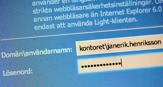 En ruta för att logga in
