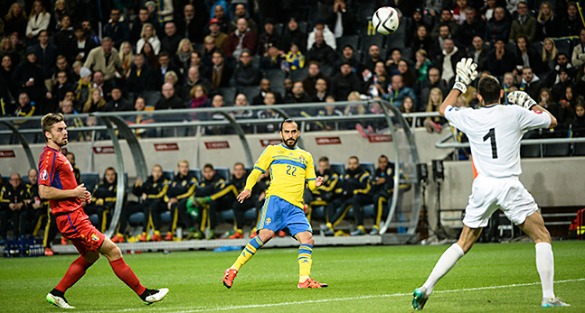 Erkan Zengin i matchen mot Moldavien.