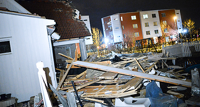Ett trasigt hus i Helsingborg.
