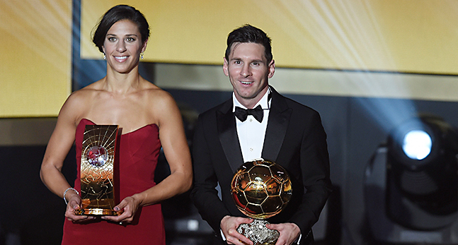 Carli Lloyd och Lionel Messi.