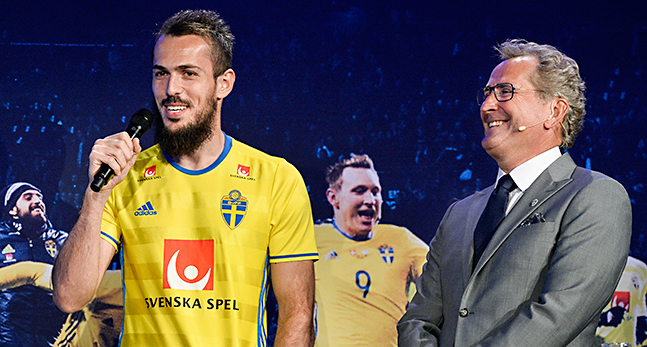 Emir Kujovic och förbundskaptenen Erik Hamren.