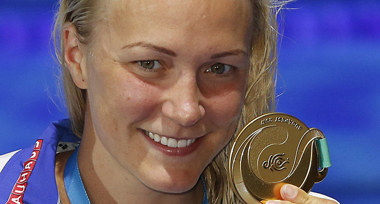 Sarah Sjöström med guldmedaljen
