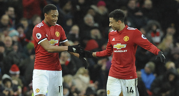 Två spelare i Manchester United.