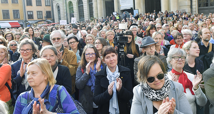 Folk demonstrerade i Stockholm