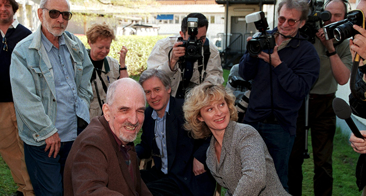 Ingmar Bergman på en filminspelning.