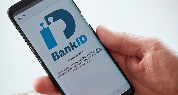 En telefon med bank-ID.
