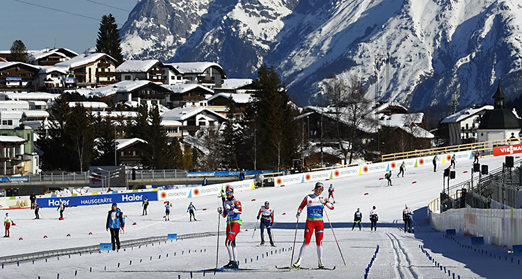 Åkare tränar inför skid-VM i Seefeld