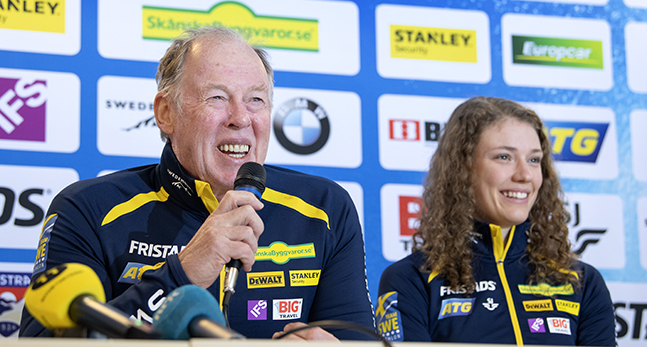Hanna Öberg och tränaren Wolfgang Pichler