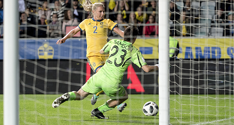 Sverige i en match mot Ukraina
