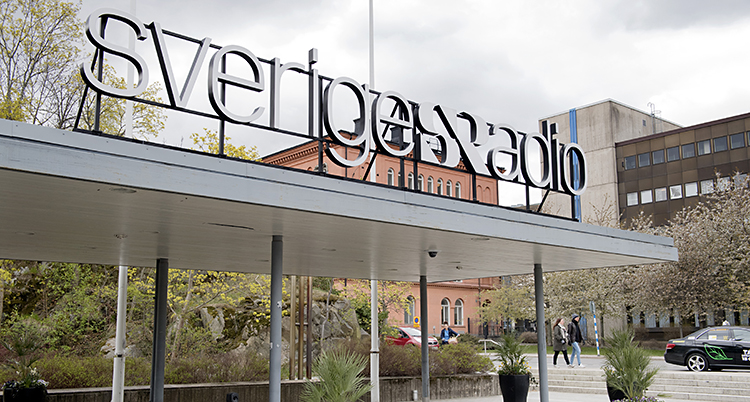 Skylt från Sveriges Radio.