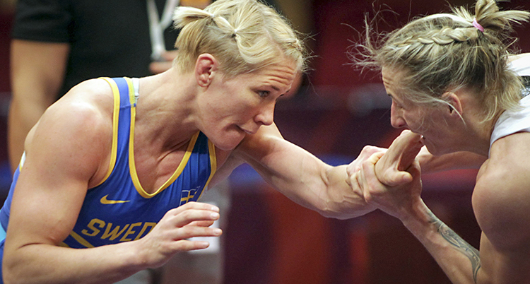 Jenny Fransson i en match.