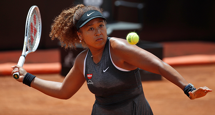 Naomi Osaka under en match.